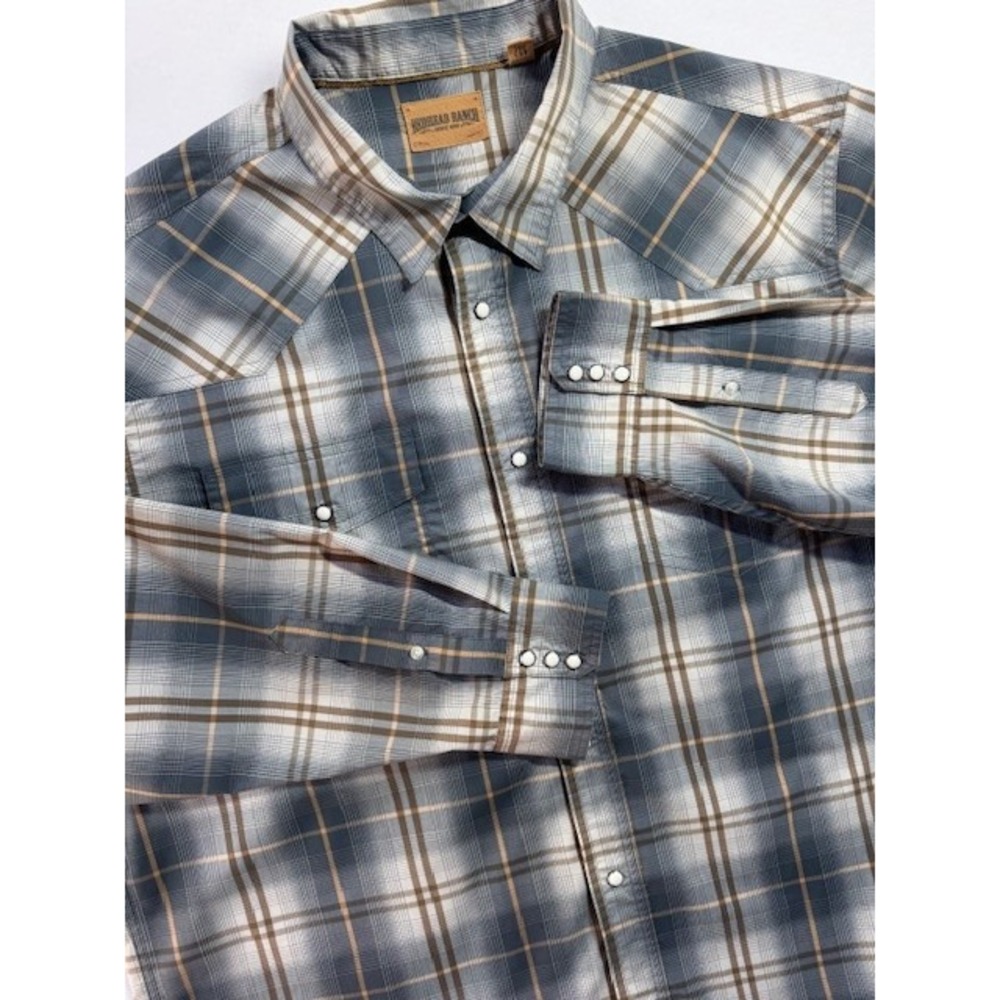 Mens Redhead‎ Ranch 2XL Kennedale Plaid Long Sleeve Shirt Western Pearl Snap EUC